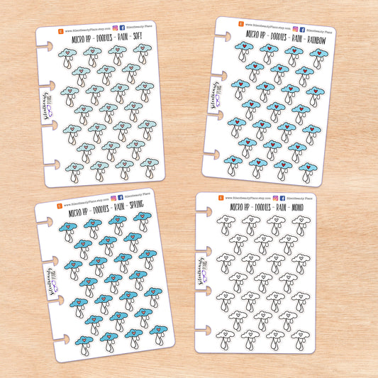 Doodle Rain - Weather | 4 Colour Options | Micro Disc