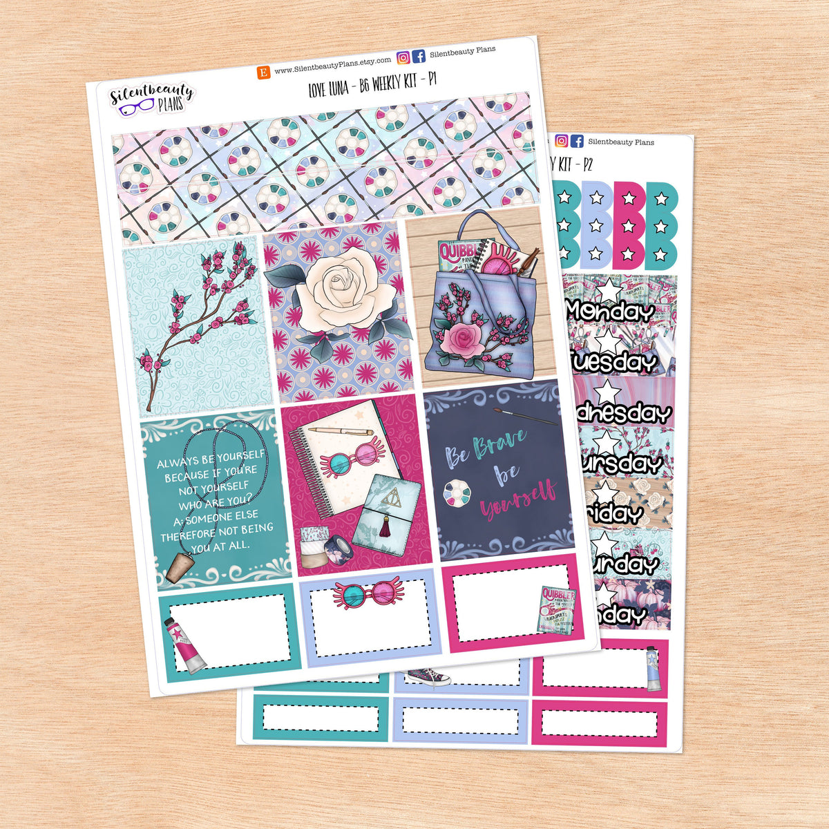 Love Luna B6 Kit - Vertical Planner Stickers | UK