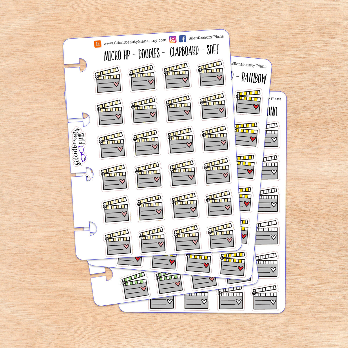 Doodle Clapboard | 4 Colour Options | Micro Disc