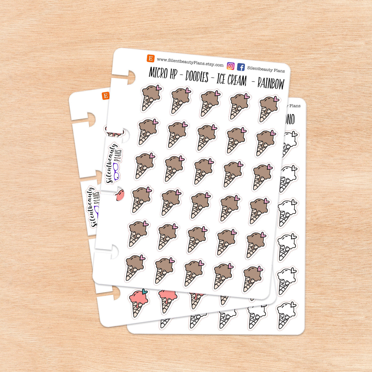 Doodle Ice Cream | 4 Colour Options | Micro Disc