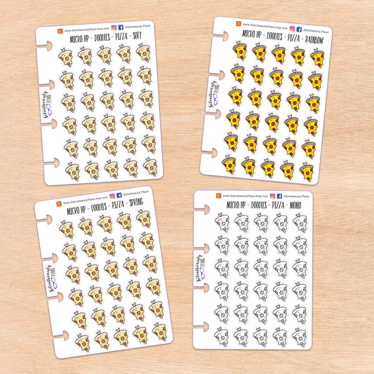 Doodle Pizza Slice | 4 Colour Options | Micro Disc