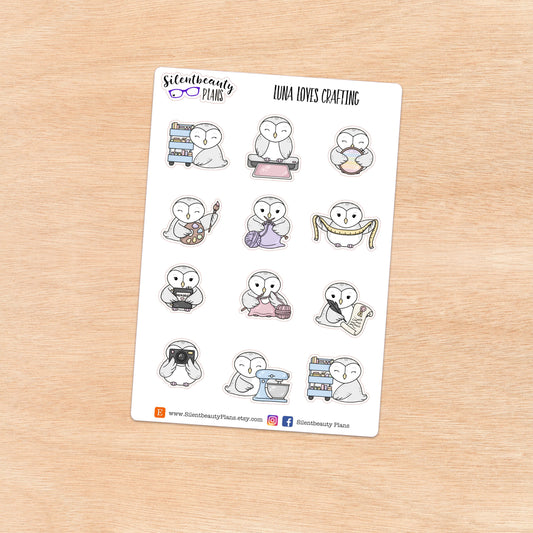 Luna loves Crafting - Cute Owl Stickers