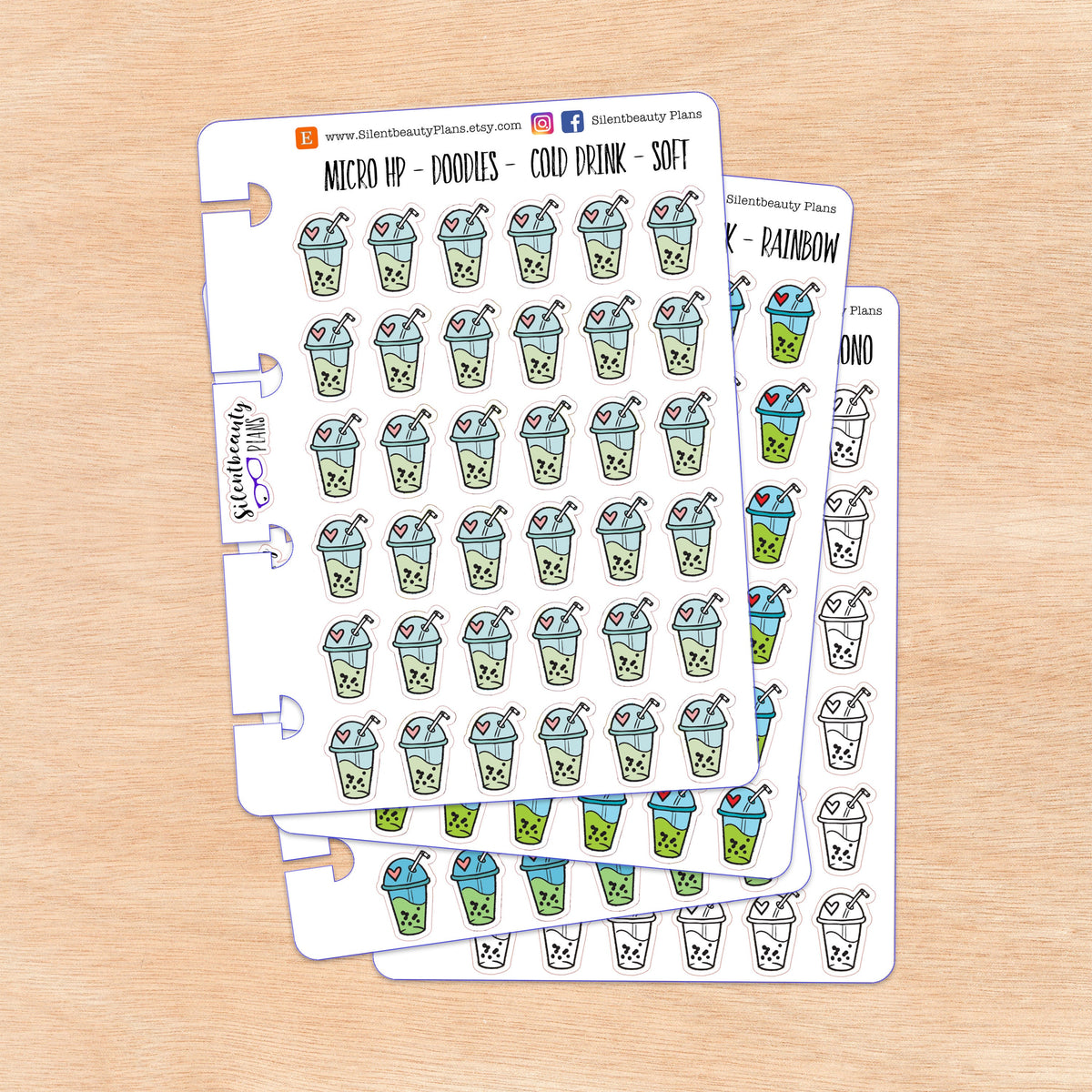 Doodle Cold Drink - Boba | 4 Colour Options | Micro Disc