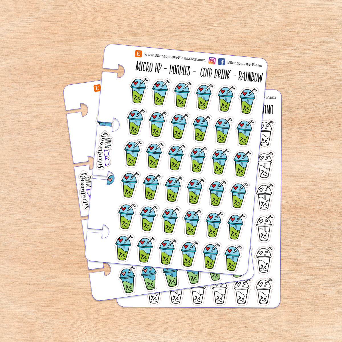 Doodle Cold Drink - Boba | 4 Colour Options | Micro Disc