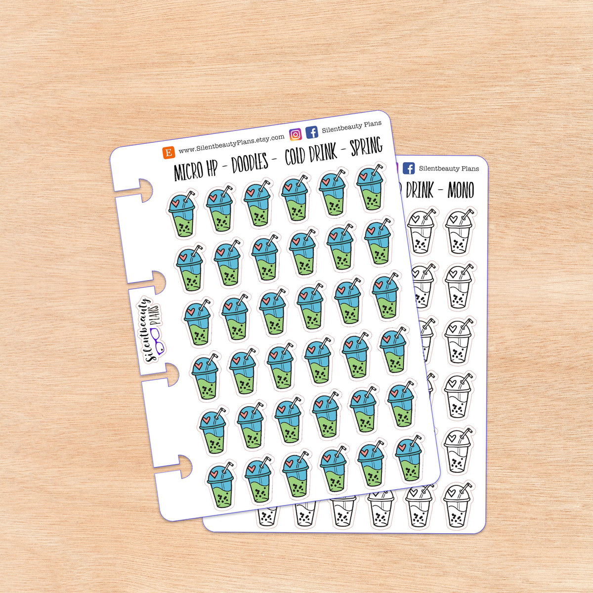 Doodle Cold Drink - Boba | 4 Colour Options | Micro Disc