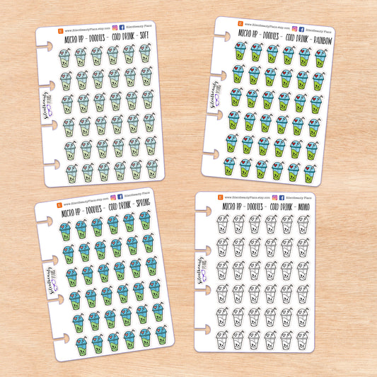Doodle Cold Drink - Boba | 4 Colour Options | Micro Disc