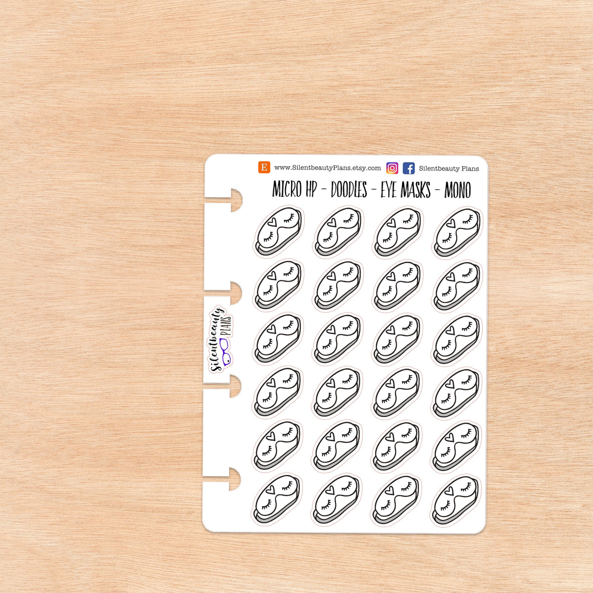 Doodle Eye Mask | 4 Colour Options | Micro Disc