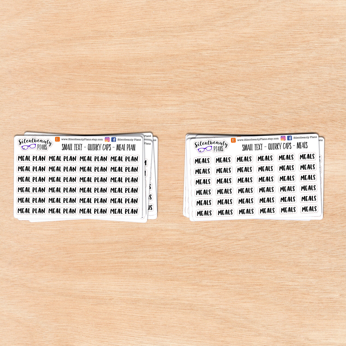 Tiny Text - M - Words & Phrases - Quirky Caps - Script Stickers