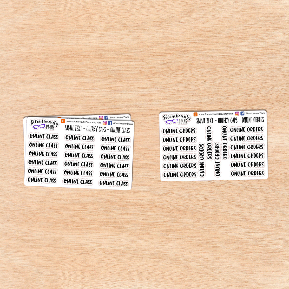 Tiny Text - N - O - Words & Phrases - Quirky Caps - Script Stickers