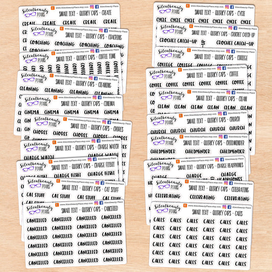 Tiny Text - C - Words & Phrases - Quirky Caps - Script Stickers