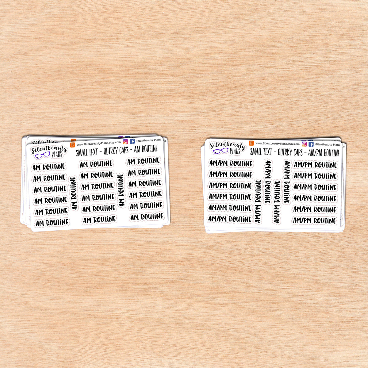 Tiny Text - A - B - Words & Phrases - Quirky Caps - Script Stickers
