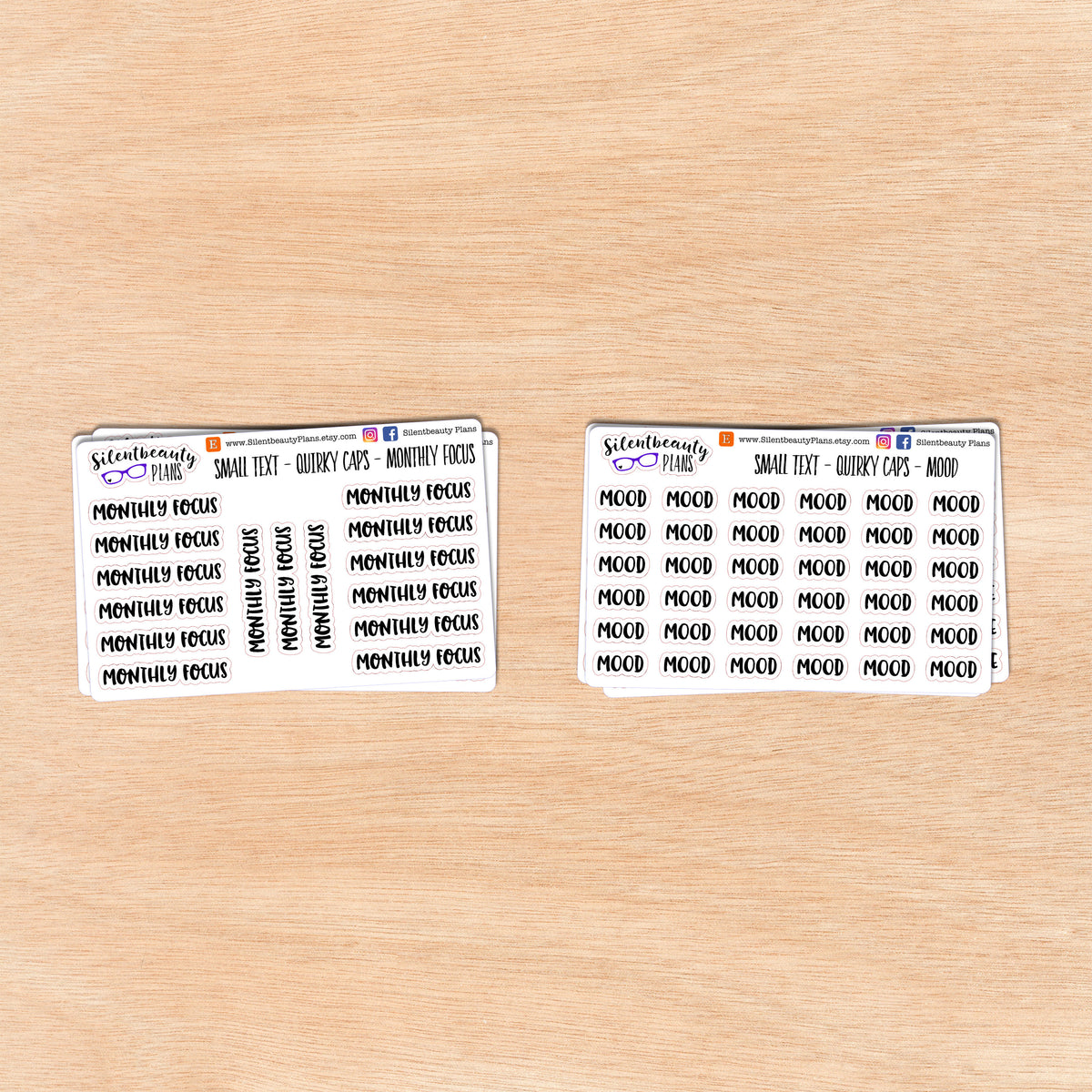 Tiny Text - M - Words & Phrases - Quirky Caps - Script Stickers
