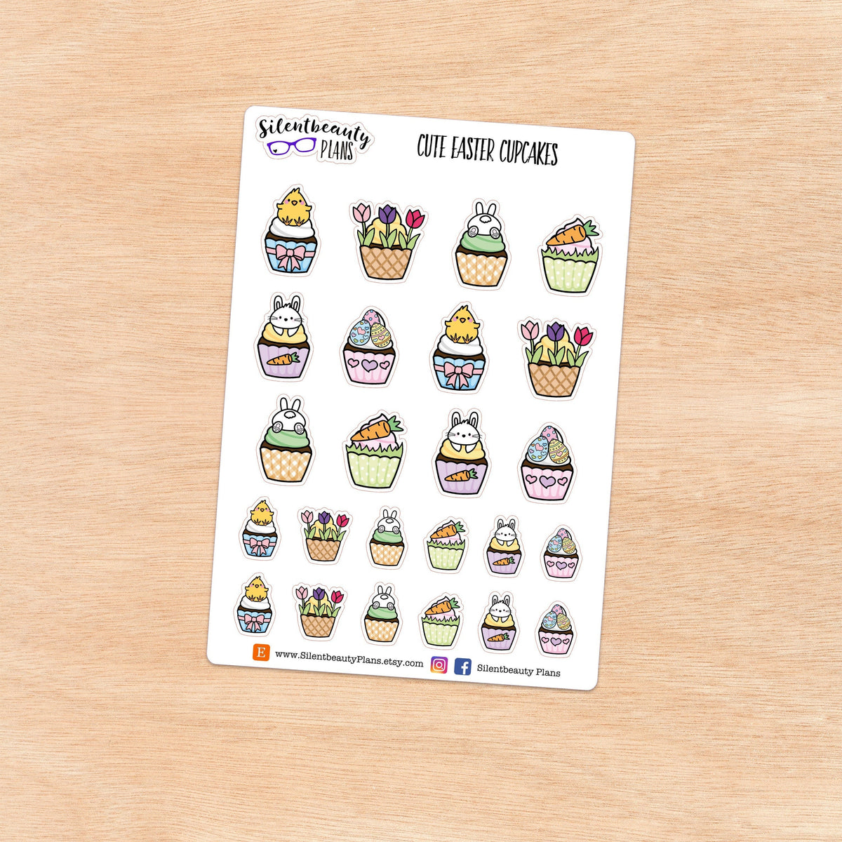 Easter Cupcakes | Decorated Cup Cake Stickers