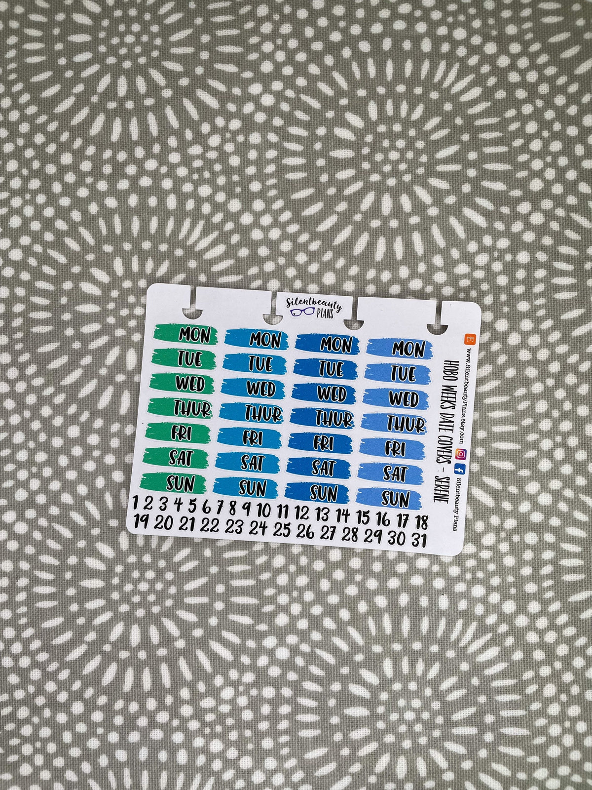 Serene Hobo Weeks Date Covers | Micro Disc Stickers