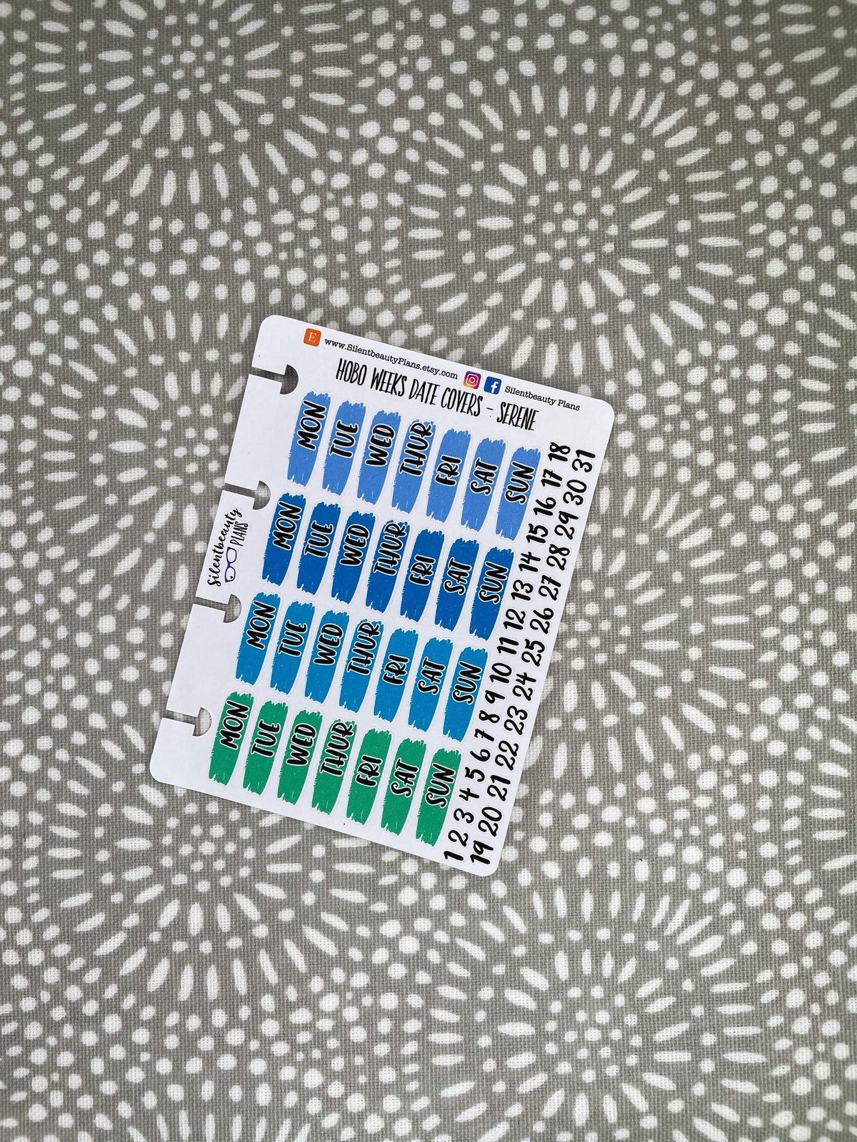 Serene Hobo Weeks Date Covers | Micro Disc Stickers