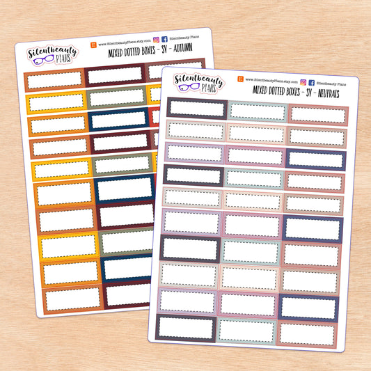 Stitched 1/3 and 1/4 boxes | 2 Sizes | 6 Colour Palettes