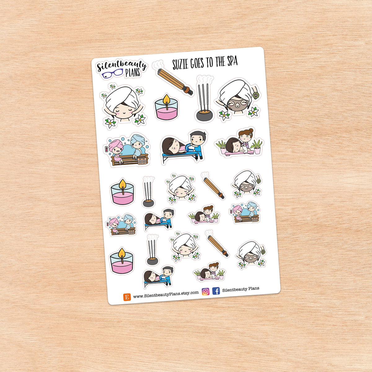 Suzie goes to the Spa - Cute Girl Stickers