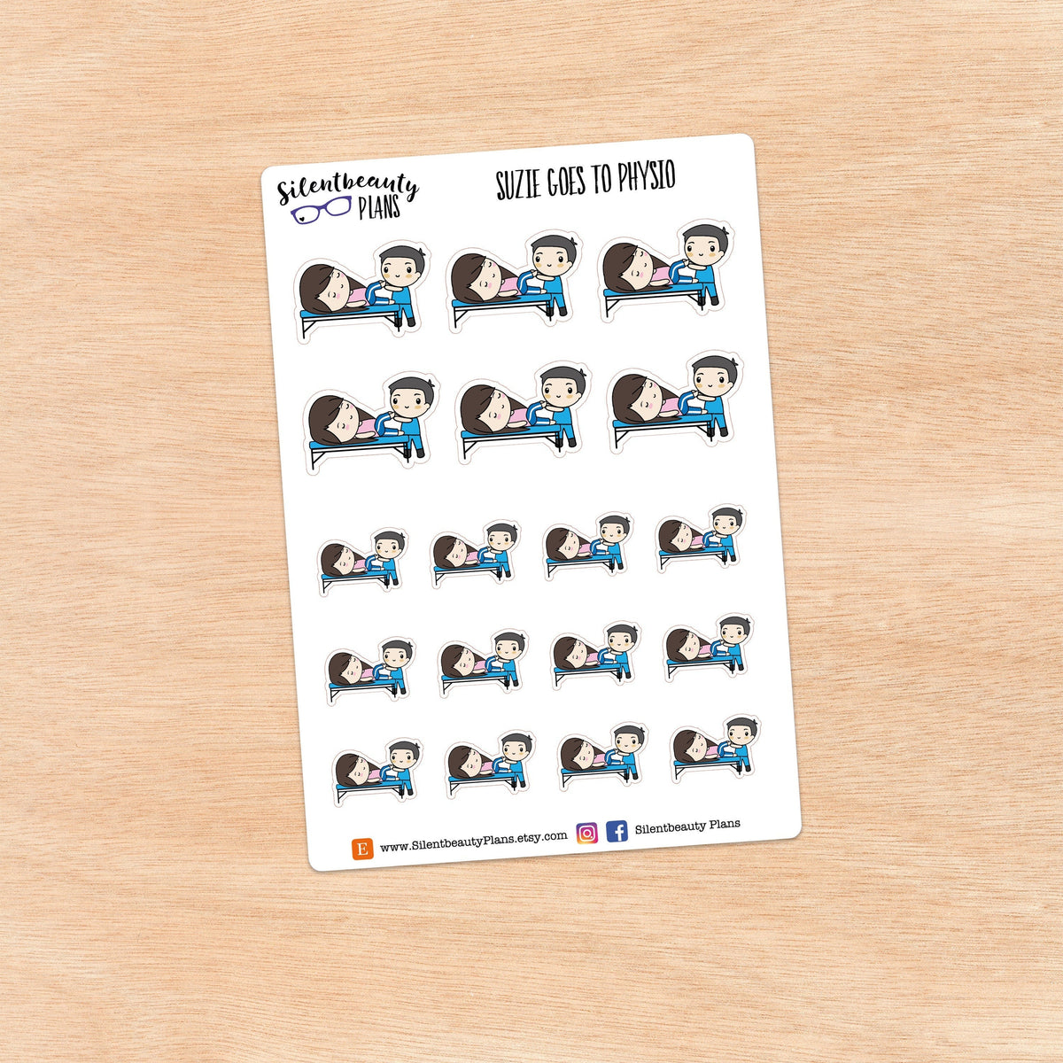 Suzie goes to Physio - Cute Girl Stickers