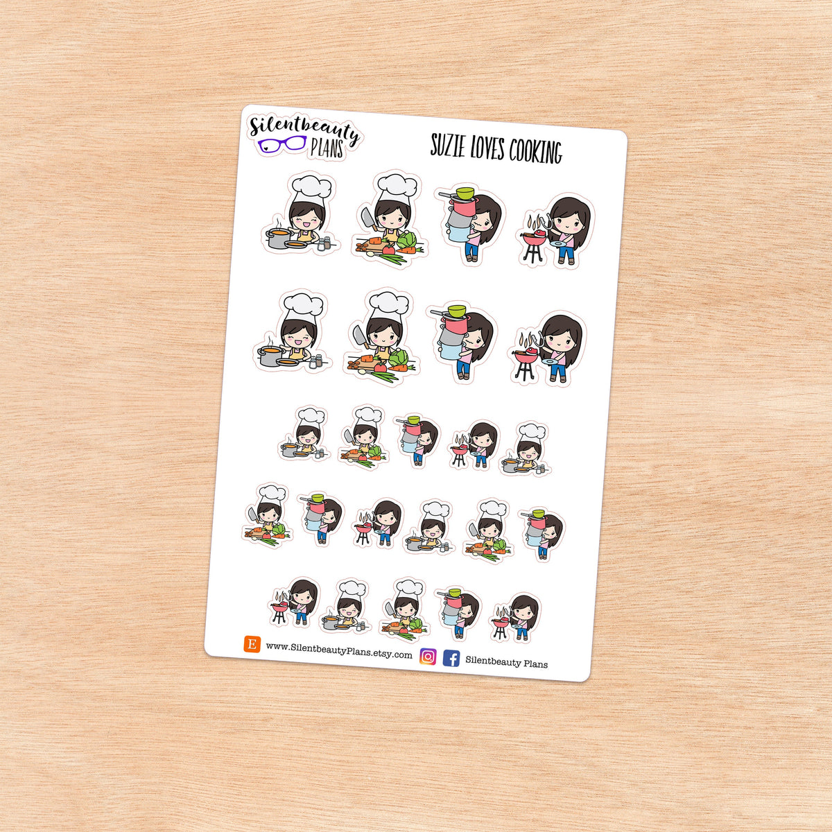 Suzie loves to Cook - Cute Girl Stickers