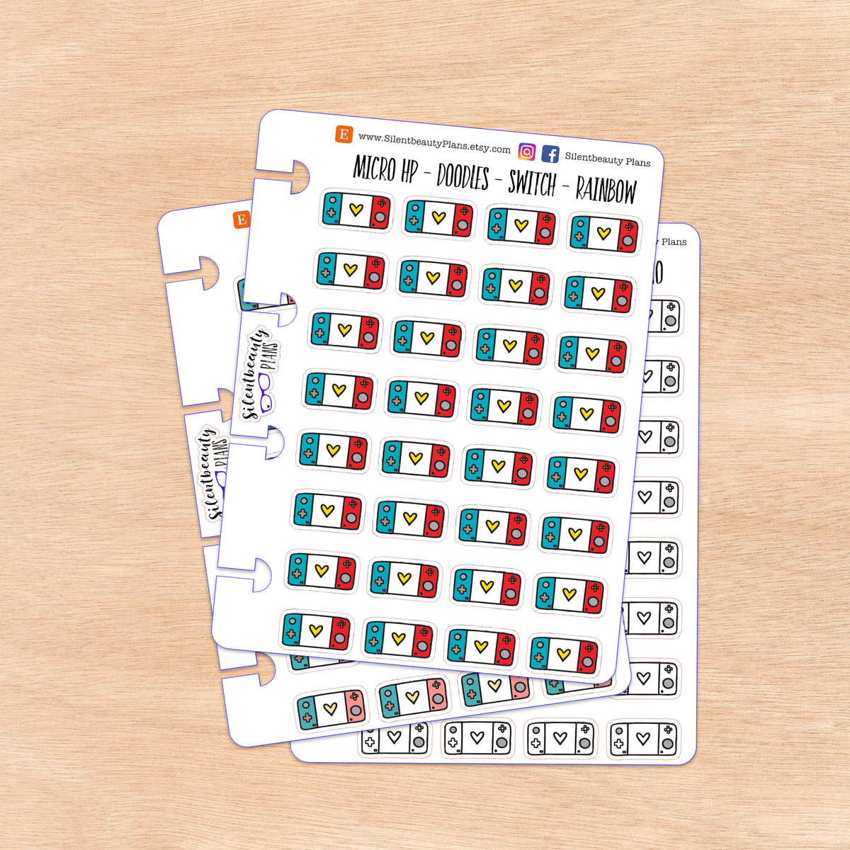 Doodle Switch Stickers | 4 Colour Options | Micro Disc