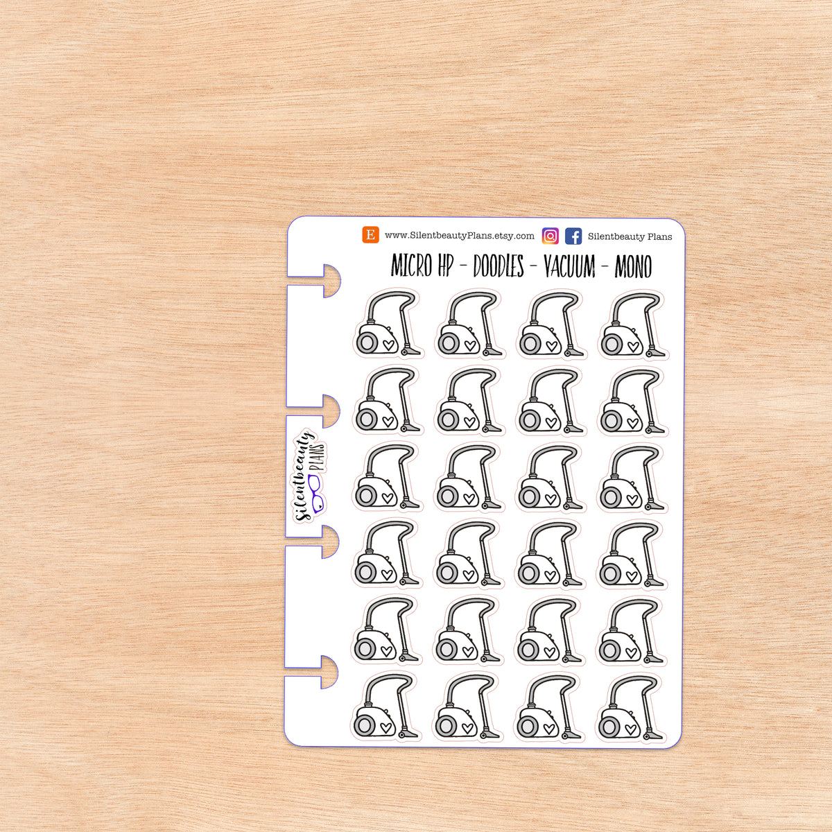 Doodle Vacuum Stickers | 4 Colour Options | Micro Disc