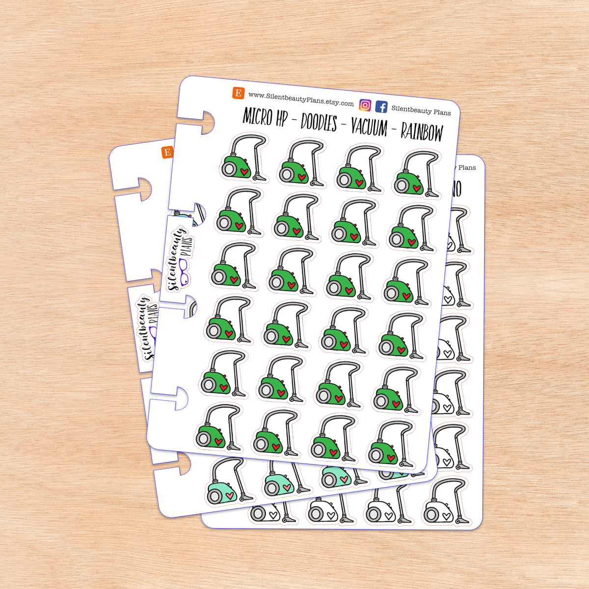 Doodle Vacuum Stickers | 4 Colour Options | Micro Disc