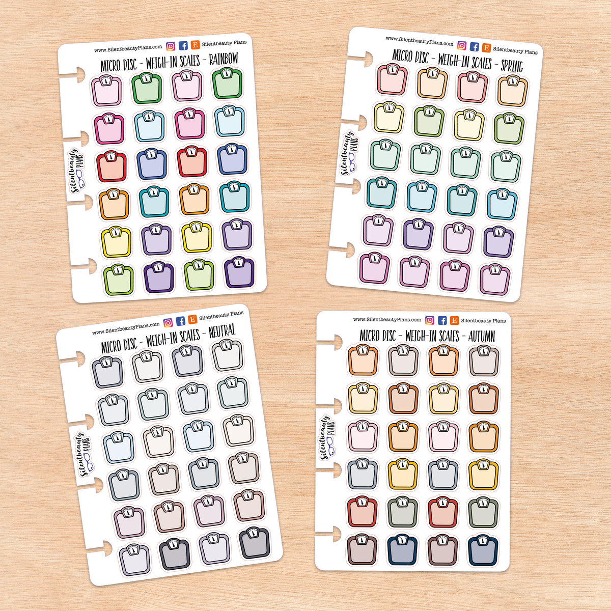 Scale Icon Stickers | 2 Sizes | 4 Colour Options