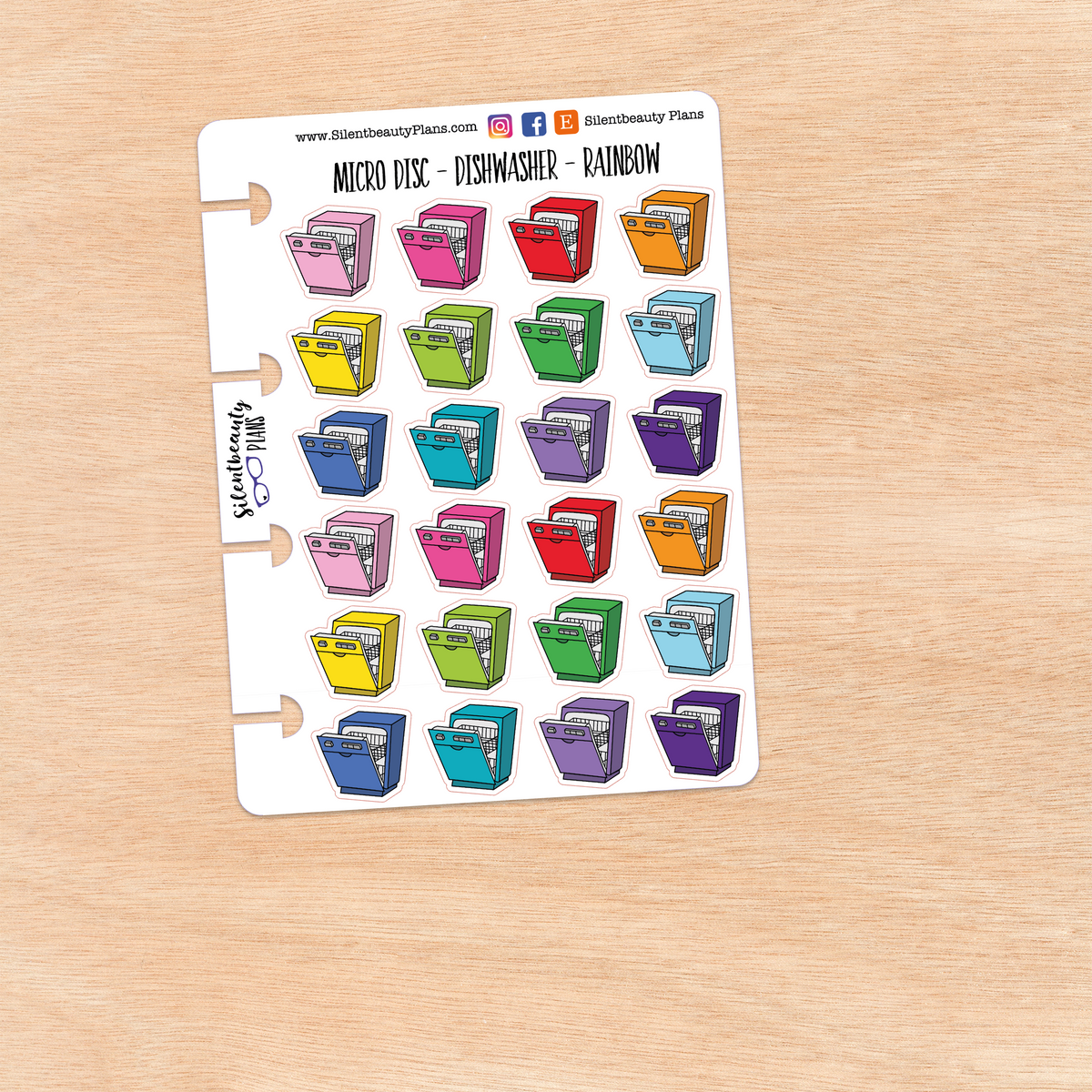 Dishwasher Icon Stickers | 2 Sizes | 4 Colour Options
