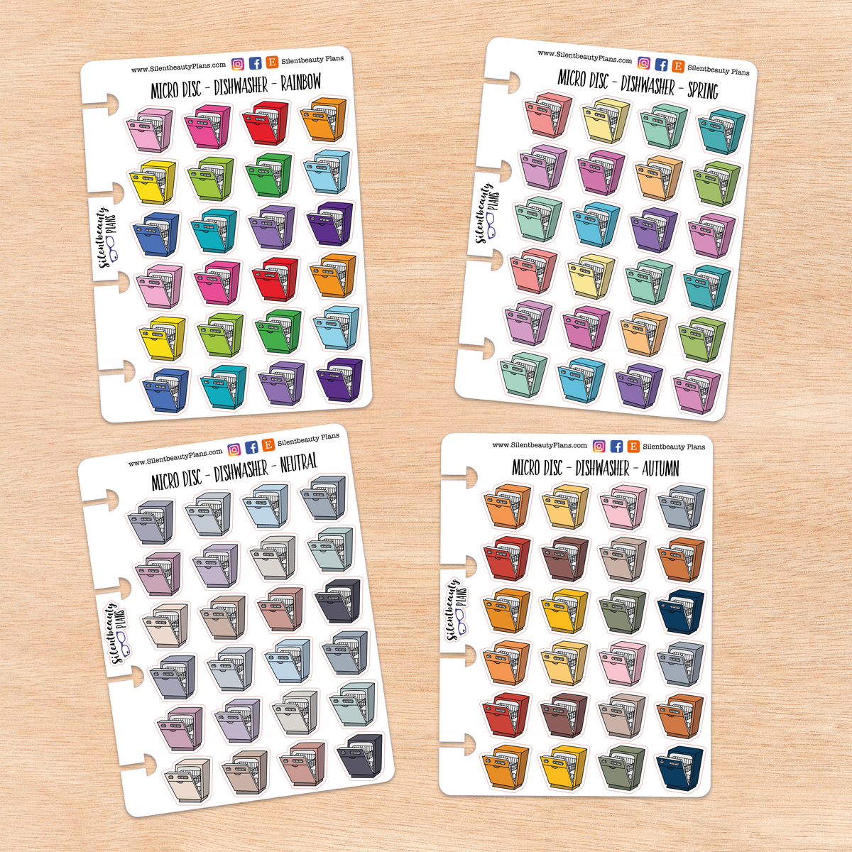 Dishwasher Icon Stickers | 2 Sizes | 4 Colour Options