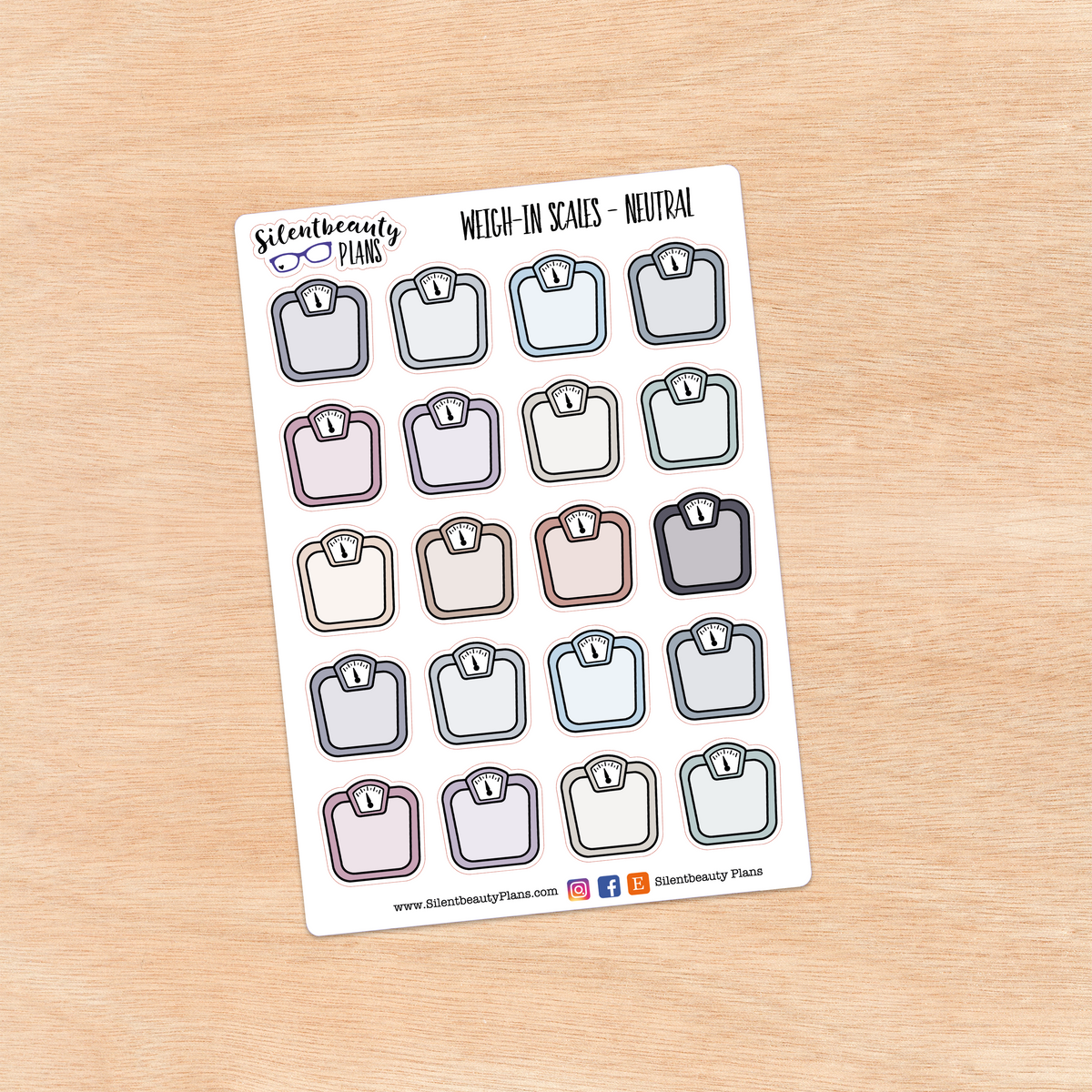 Scale Icon Stickers | 2 Sizes | 4 Colour Options