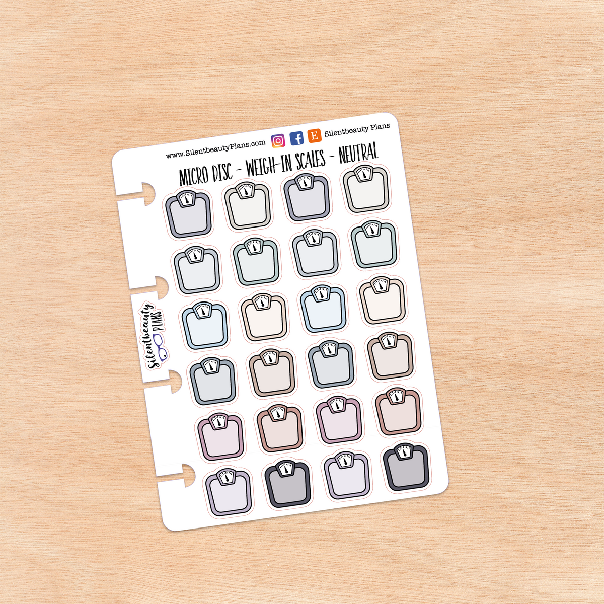 Scale Icon Stickers | 2 Sizes | 4 Colour Options