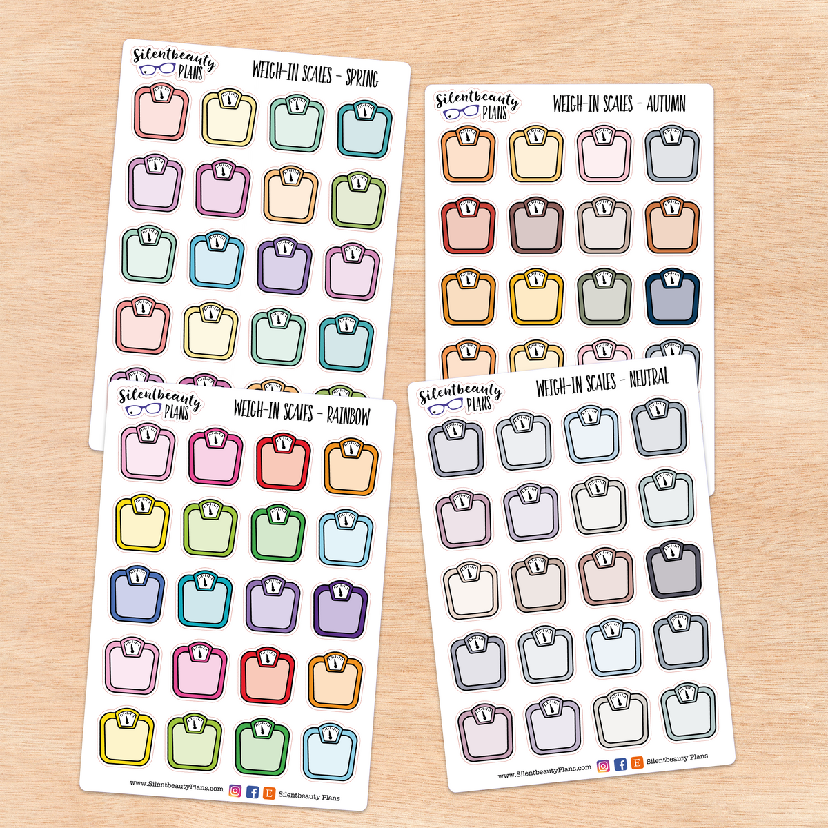 Scale Icon Stickers | 2 Sizes | 4 Colour Options