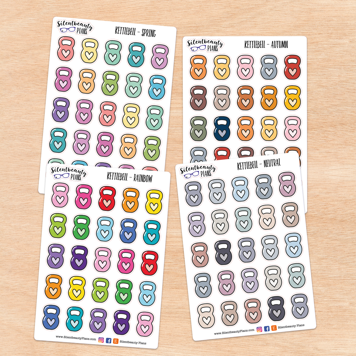 Kettlebell Icon Stickers | 2 Sizes | 4 Colour Options