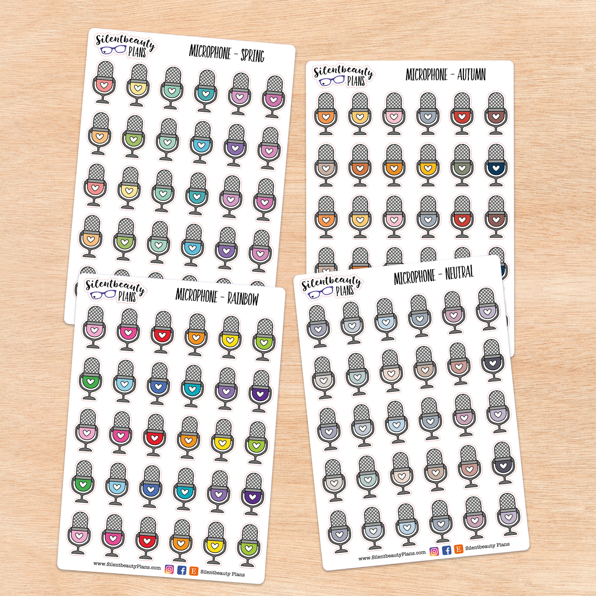 Microphone or Podcast Icon Stickers | 2 Sizes | 4 Colour Options