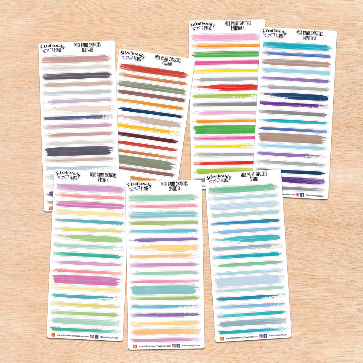 Wide Paint Swatches | 7 Colour Options